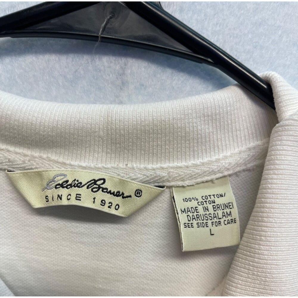 Eddie Bauer White Polo Short Sleeve Shirt Women's Size Large - Picture 3 of 8